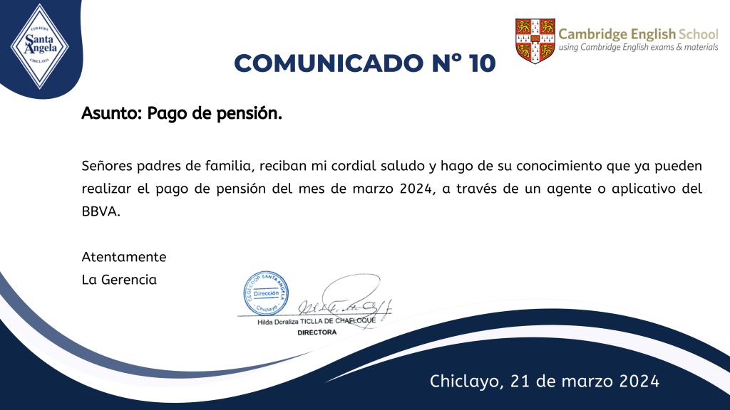 Comunicado N&deg;10